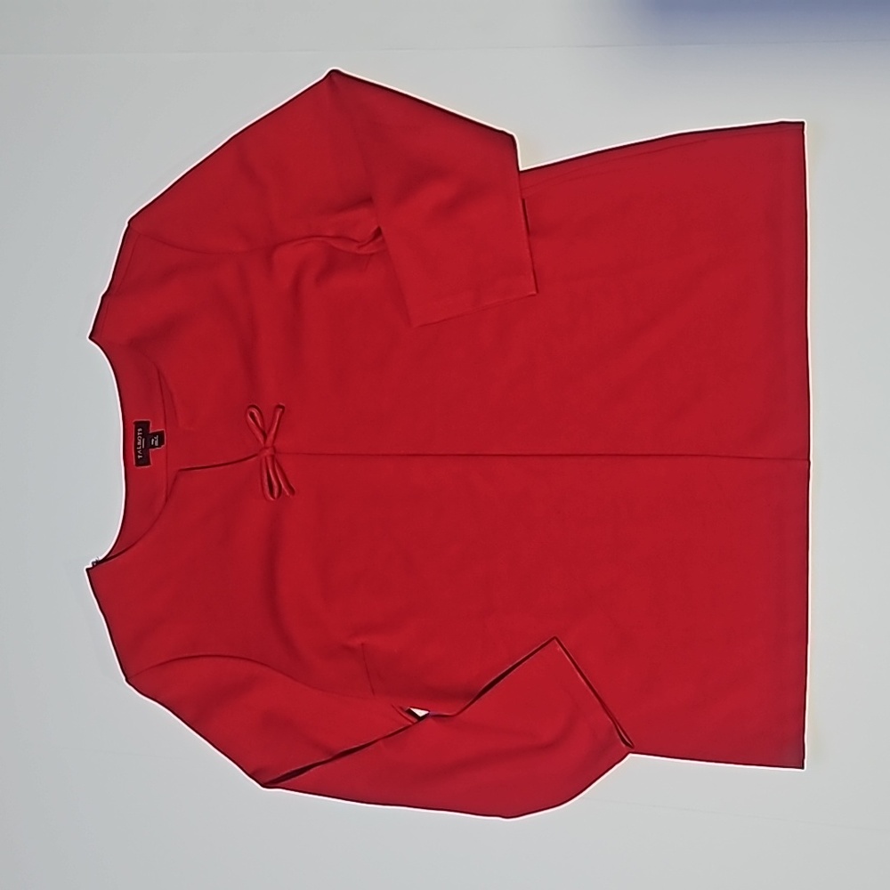 TALBOTS red ponte knit split neck